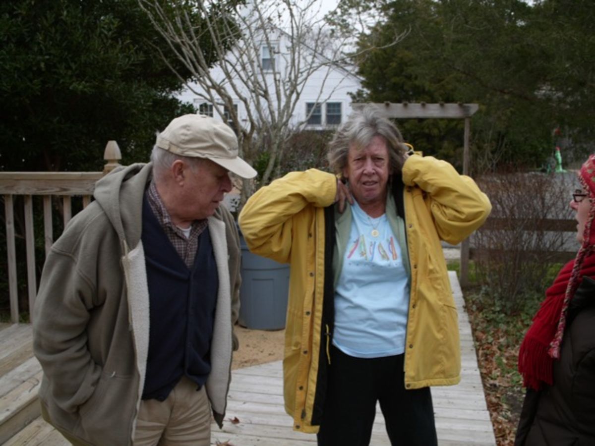 Bill, Toby and Stephanie by the cottage