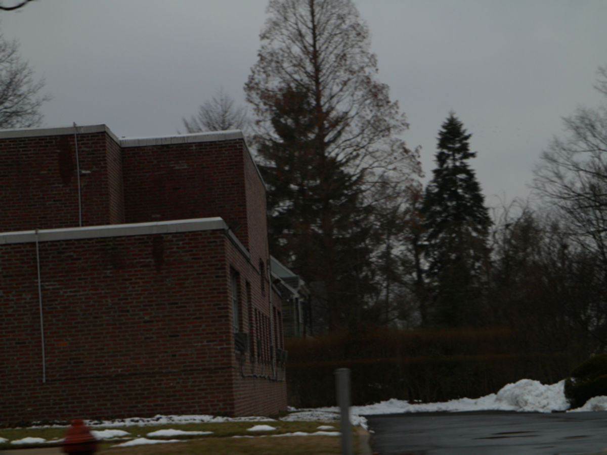 building on a grey day