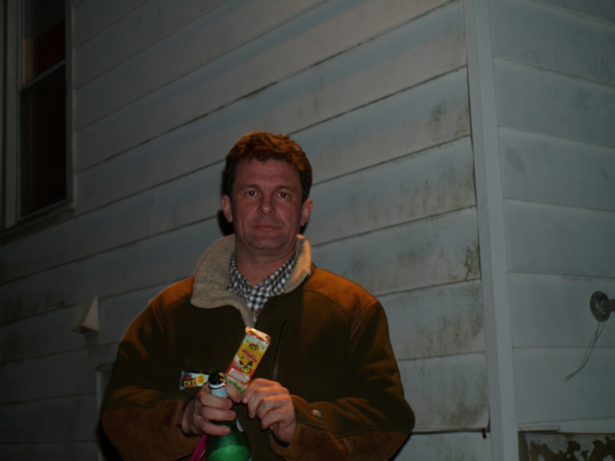 David with fireworks