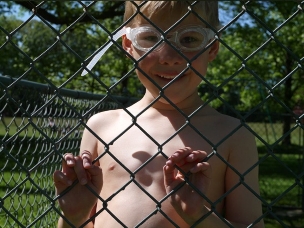 Simon at the fence
