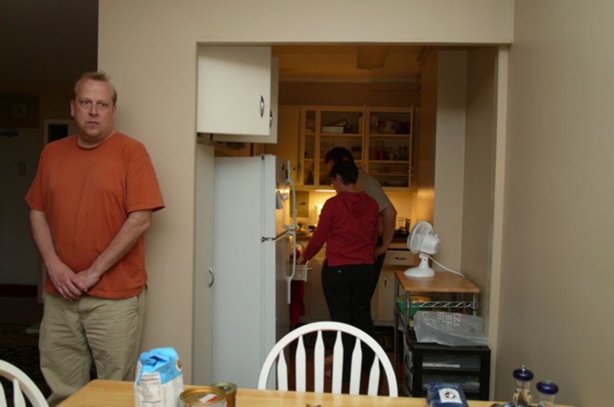 Luke by the kitchen