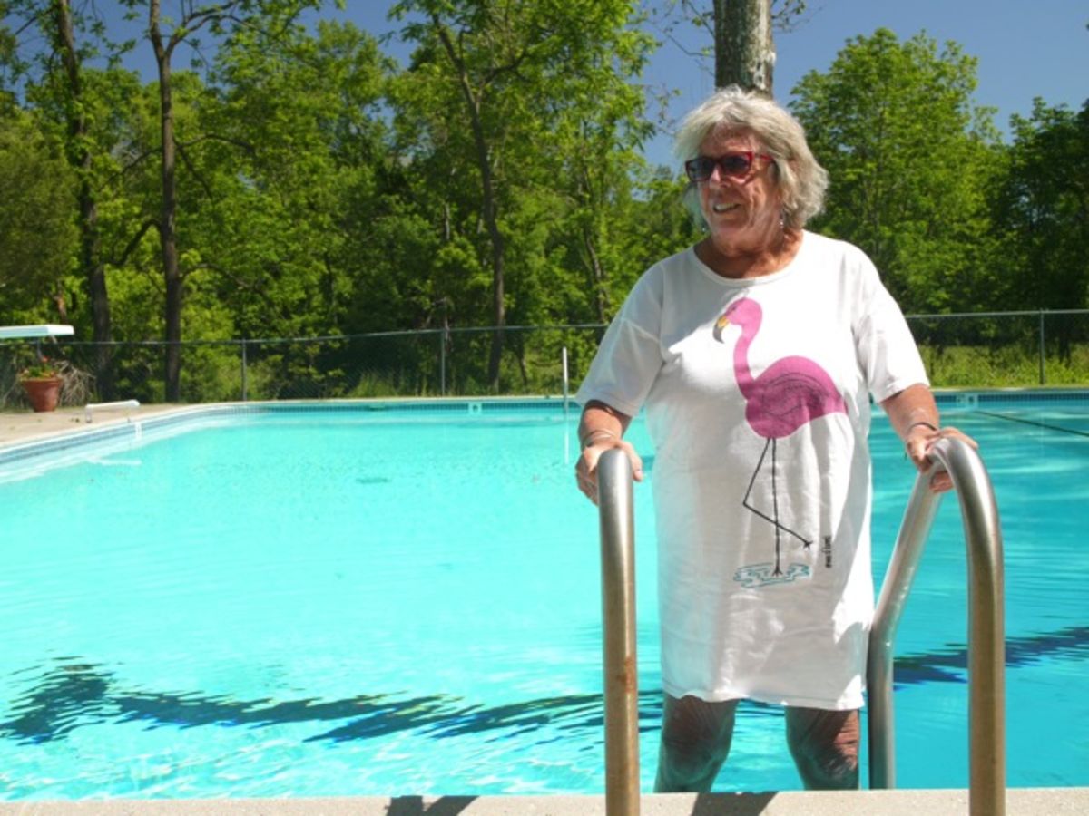 Toby at the pool