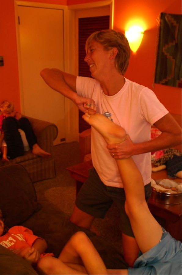 Nina pulling leg