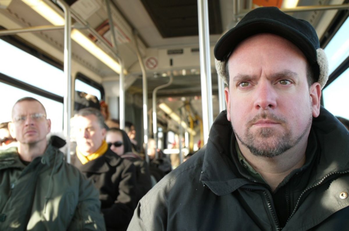 James on the bus