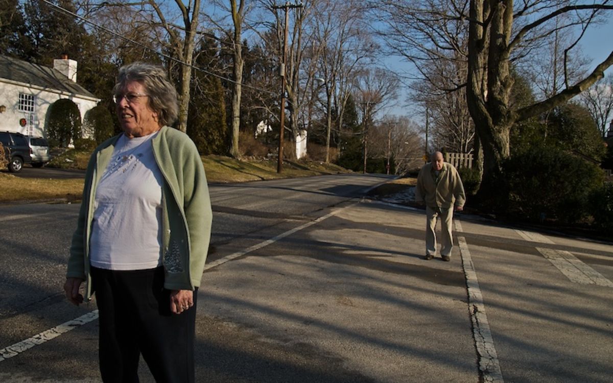 Toby and Bill on a walk