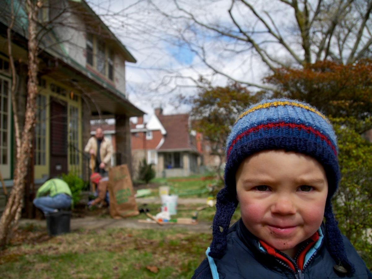 Henry in the yard
