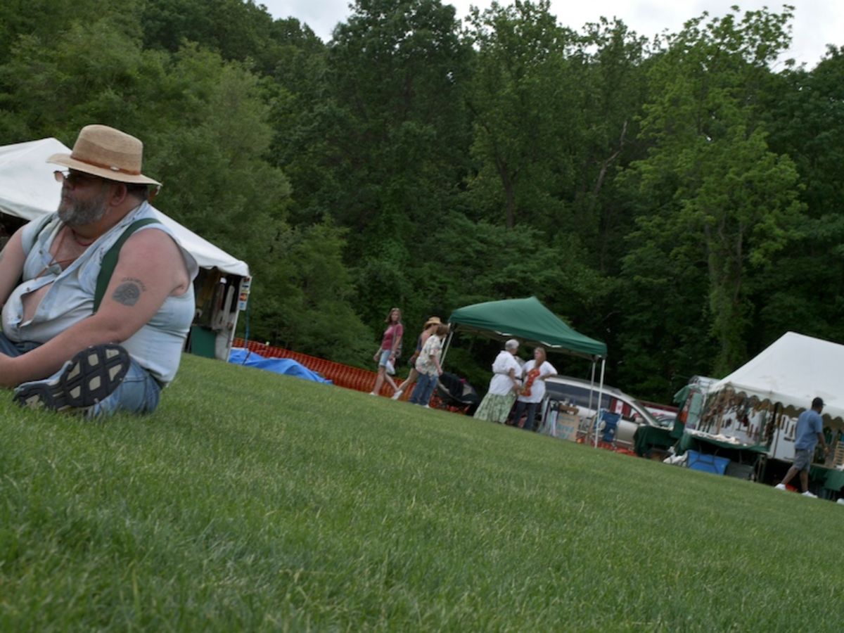 man on lawn