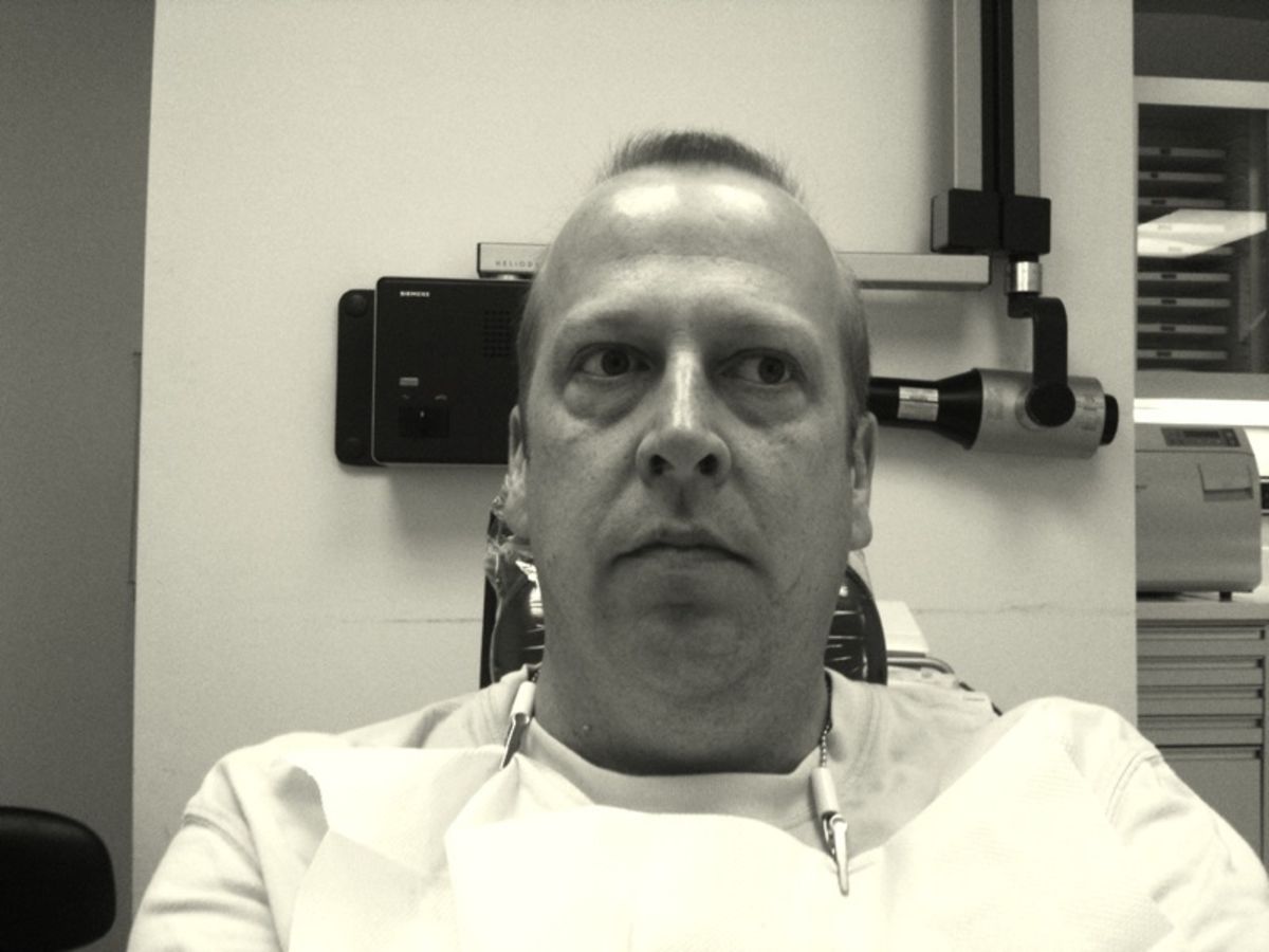 self-portrait at dentist